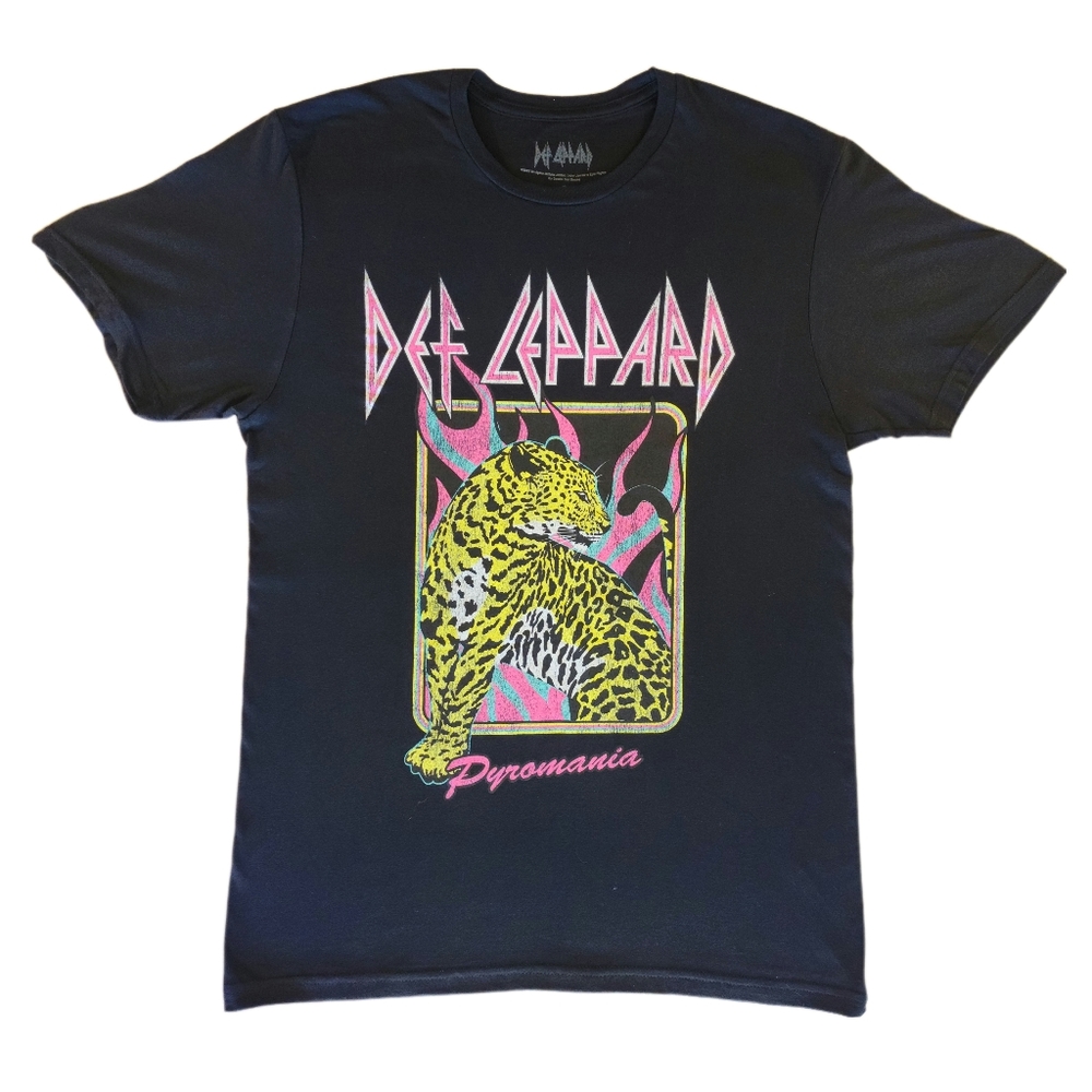 New Def Leopard Men's Graphic Cotton Tee Shirt 1983 Pyromania Tour Album M L XL